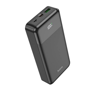 HOCO J102A powerbank USB+Type-C+microUSB aljzat (20000mAh, 20W, 3A, PD gyorstöltő, LED kijelző) FEKETE