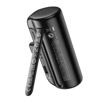 HOCO J106 vésztöltő Type-C aljzat 5000mAh, kitámasztó, FEKETE