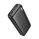 HOCO J128A vésztöltő 2 USB aljzat 20000mAh, LED jelzés, FEKETE