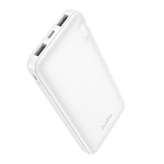 HOCO J128 vésztöltő 2 USB+Type-C aljzat 10000mAh, LED jelzés, FEHÉR