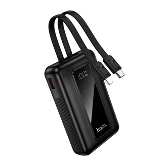 HOCO J162 powerbank USB+Type-C aljzat (6000mAh, 22.5W, PD gyorstöltő, LED kijelző + fix Type-C+lightning kábel) FEKETE