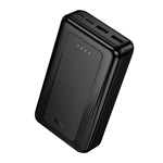 HOCO J165A powerbank 2 USB+Type-C aljzat (20000mAh, 2A, LED jelzés) FEKETE