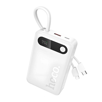 HOCO J171A powerbank 2 USB+Type-C aljzat (20000mAh, 22.5W, PD gyorstöltő + fix Type-C/lightning kábel) FEHÉR
