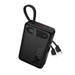HOCO J171A powerbank USB+Type-C aljzat (20000mAh, 22.5W, PD gyorstöltő + fix Type-C/lightning kábel) FEKETE