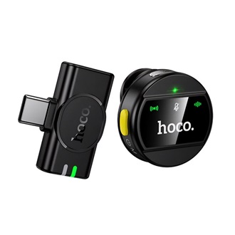 HOCO L21 bluetooth mikrofon (Type-C, LAVALIER csíptethető, zajszűrő) FEKETE