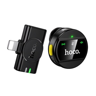 HOCO L21 bluetooth mikrofon (lightning, LAVALIER csíptethető, zajszűrő) FEKETE