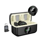 HOCO L22 bluetooth mikrofon 2db (Type-C/Lightning, LAVALIER csíptethető, zajszűrő) FEKETE