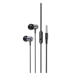 HOCO M108 fülhallgató SZTEREO 3.5mm jack, felvevő gomb, SÖTÉTSZÜRKE