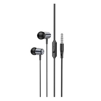 HOCO M108 fülhallgató SZTEREO 3.5mm jack, felvevő gomb, SÖTÉTSZÜRKE
