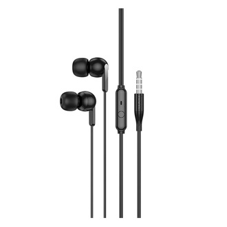 HOCO M124 fülhallgató SZTEREO 3.5mm jack, felvevő gomb, FEKETE