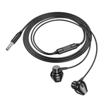 HOCO M125 fülhallgató SZTEREO 3.5mm jack, felvevő gomb, FEKETE