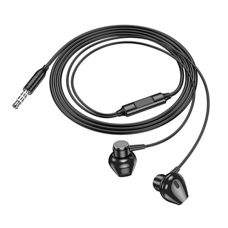 HOCO M125 fülhallgató SZTEREO 3.5mm jack, felvevő gomb, FEKETE