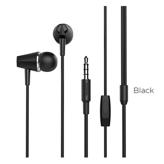 HOCO M34 fülhallgató SZTEREO 3.5mm jack, felvevő gomb, FEKETE