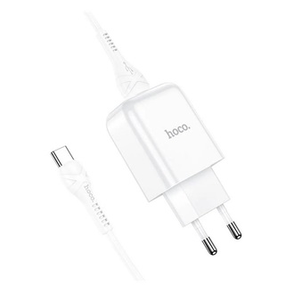 HOCO N2 VIGOUR hálózati töltő USB aljzat 10W, gyorstöltő + Type-C kábel, FEHÉR