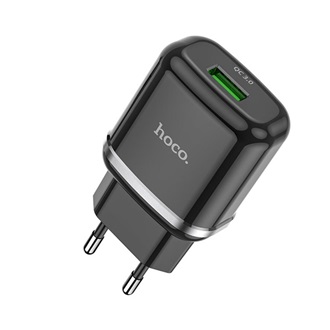 HOCO N3 hálózati töltő USB aljzat 18W, gyorstöltő 3.0, FEKETE