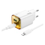HOCO N52 20W univerzális hálózati töltő adapter fehér + USB-C kábel