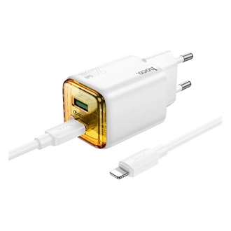 HOCO N52 20W univerzális hálózati töltő adapter fehér + Lightning kábel