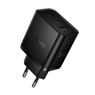HOCO N75 GaN 65W univerzális hálózati töltő adapter fekete