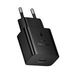 HOCO N76 hálózati töltő Type-C aljzat 25W, PD gyorstöltő, FEKETE