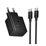 HOCO N77 hálózati töltő Type-C aljzat 45W, PD gyorstöltő + Type-C kábel, FEKETE