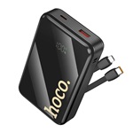 HOCO Q37A powerbank USB+Type-C aljzat (20000mAh, 22.5W, PD gyorstöltő + fix Type-C/lightning kábel) FEKETE