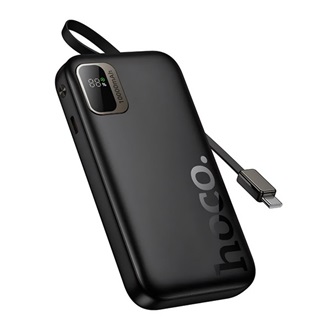HOCO Q51 vésztöltő Type-C aljzat 10000mAh, LED kijelző + fix Type-C kábel, FEKETE