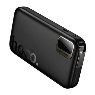 HOCO Q51 vésztöltő Type-C aljzat 10000mAh, LED kijelző + fix Type-C kábel, FEKETE