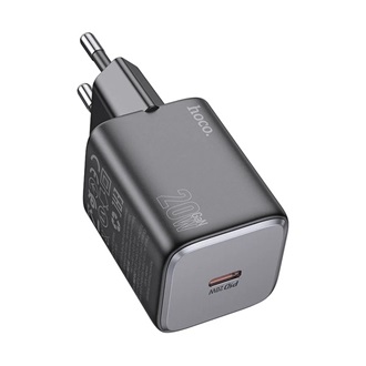 HOCO SPINNER hálózati töltő Type-C aljzat 20W, PD gyorstöltő 3.0, FEKETE