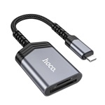 HOCO UA25 kártyaolvasó (lightning -TF/MicroSD) SÖTÉTSZÜRKE