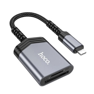 HOCO UA25 kártyaolvasó (lightning -TF/MicroSD) SÖTÉTSZÜRKE