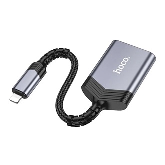 HOCO UA25 kártyaolvasó (lightning -TF/MicroSD) SÖTÉTSZÜRKE