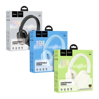 HOCO W51 Bluetooth fejhallgató SZTEREO v5.3, 3.5mm jack aljzat, FEKETE