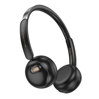 HOCO W62 bluetooth fejhallgató SZTEREO v5.3, 3.5mm jack aljzat, FEKETE