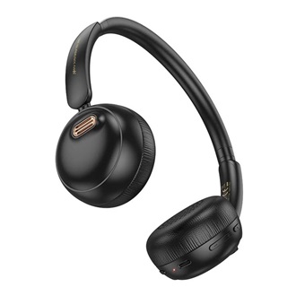 HOCO W62 bluetooth fejhallgató SZTEREO v5.3, 3.5mm jack aljzat, FEKETE