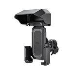 HOCO WILD WOLF kerékpáros és motoros telefontartó (kormányra rögzíthető, 360°, napellenző, 4.7-7" méret) FEKETE