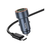 HOCO Z57A autós töltő Type-C+USB aljzat (30W, PD gyorstöltő 3.0 + Type-C kábel) FEKETE