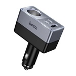 HOCO Z65A szivargyújtó adapter elosztó, PD gyorstöltés 3.0, FEKETE