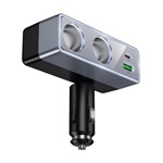 HOCO Z65B szivargyújtó adapter elosztó, PD gyorstöltés 3.0, FEKETE