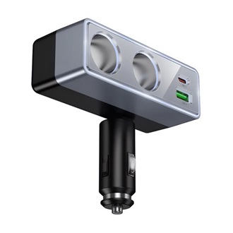 HOCO Z65B szivargyújtó adapter elosztó, PD gyorstöltés 3.0, FEKETE