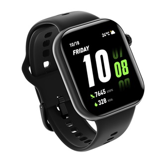 HONOR CHOICE INFOWEAR WATCH 2I okosóra (szilikon szíj, állítható, aktivitásmérő, pulzusmérő, IP68) FEKETE
