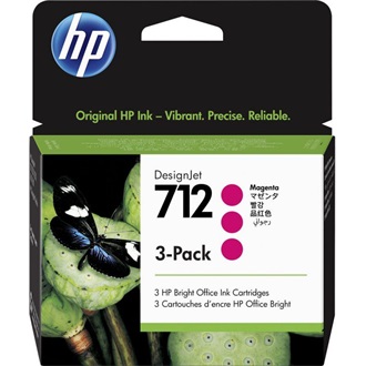 HP 712 3-Pack 29-ml Magenta DesignJet Ink Cartridge tintapatron magenta
