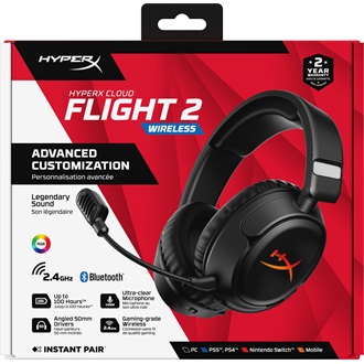 HP HyperX Cloud Flight 2 gaming fejhallgató headset fekete