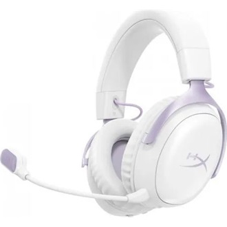 HP HyperX Cloud III S gaming fejhallgató headset fehér-lila