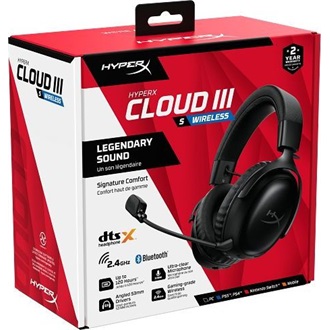 HP HyperX Cloud III S gaming fejhallgató headset fekete