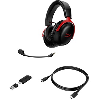 HP HyperX Cloud III S gaming fejhallgató headset fekete-piros