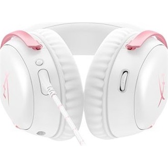 HP HyperX Cloud III gaming fejhallgató headset fehér-rózsaszín