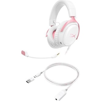 HP HyperX Cloud III gaming fejhallgató headset fehér-rózsaszín