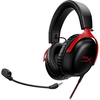 HP HyperX Cloud III gaming fejhallgató headset fekete-piros