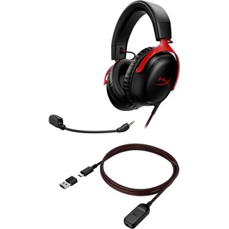HP HyperX Cloud III gaming fejhallgató headset fekete-piros