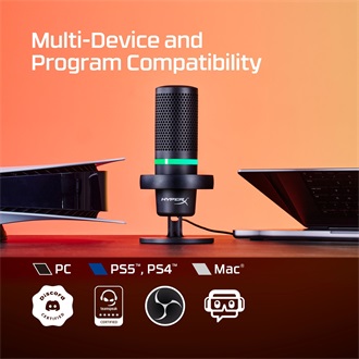 HP HyperX DuoCast gaming mikrofon fekete